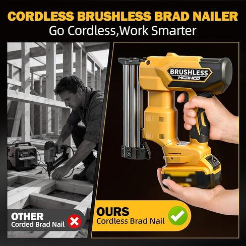2-in-1 Cordless Brad Nailer & 1/4 Narrow Crown Stapler for DeWalt 20V Battery, 18GA Electric Nail Gun with 1000 Nails/Staples for Woodworking, DIY, and Home Renovation (Not Battery) in Kuwait