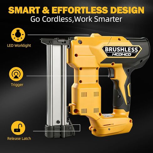 2-in-1 Cordless Brad Nailer & 1/4 Narrow Crown Stapler for DeWalt 20V Battery, 18GA Electric Nail Gun with 1000 Nails/Staples for Woodworking, DIY, and Home Renovation (Not Battery) in Kuwait
