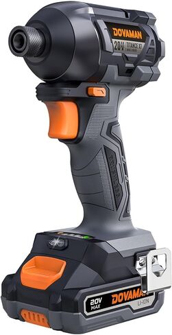 TITANCE X7 20V محرك تأثير بدون فرش، مجموعة أدوات تشغيل لاسلكية مدمجة سداسية مقاس 1/4 بوصة مع عزم دوران يبلغ 1,770 رطلًا، وبطارية وشاحن متضمن - مفك براغي كهربائي خفيف الوزن للخشب والمعادن وإصلاح السيارات in Kuwait