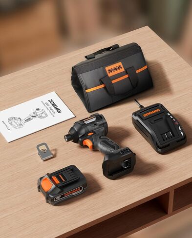TITANCE X7 20V محرك تأثير بدون فرش، مجموعة أدوات تشغيل لاسلكية مدمجة سداسية مقاس 1/4 بوصة مع عزم دوران يبلغ 1,770 رطلًا، وبطارية وشاحن متضمن - مفك براغي كهربائي خفيف الوزن للخشب والمعادن وإصلاح السيارات in Kuwait