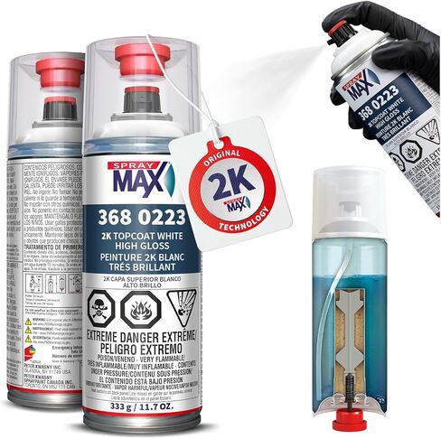 SprayMax 2K DTM طلاء بخاخ أبيض لامع 2K in Kuwait