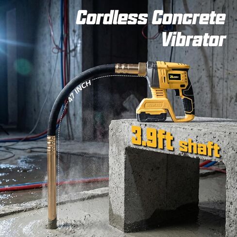 Cordless Handheld Concrete Vibrating Tool Compatible with Dewalt 20V Battery, 650W 7000RPM Electric Vibrator with 3.9Ft Shaft Rod, Portable for Remove Air Bubbles & Mix Concrete (Battery Not Included) in Kuwait