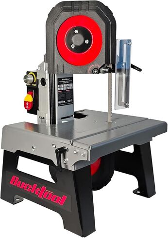منشار شريطي معدني متغير السرعة من Bucktool، 1.5HP 10A، منشار شريطي يوضع على الطاولة مع تحكم في السرعة 137-472 لقطة في الدقيقة، سعة قطع 5 بوصات، طاولة عمل قابلة للتعديل وطاولة تمديد لقطع المعادن in Kuwait