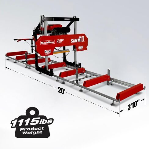منشرة MechMaxx 36 بوصة MAX المحمولة، محرك ZONSEN 750cc 25HP V-Twin، عرض اللوحة 35 بوصة، طول المسار 20 بوصة، SM-36MAX in Kuwait