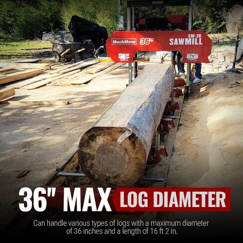 منشرة MechMaxx 36 بوصة MAX المحمولة، محرك ZONSEN 750cc 25HP V-Twin، عرض اللوحة 35 بوصة، طول المسار 20 بوصة، SM-36MAX in Kuwait
