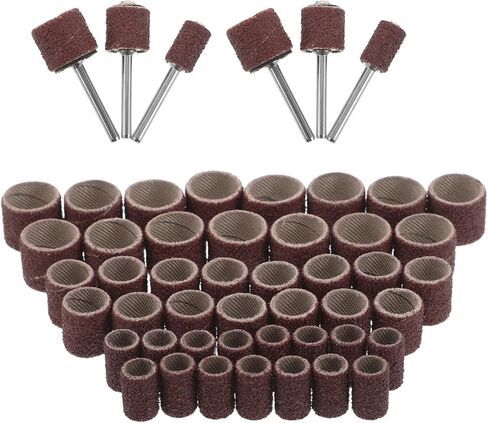 Ciieeo 51pcs Sanding Drum and Sleeve Kit for Rotary Tools, Drill Sander Accessory Set with Abrasive Sandpaper Rolls for Woodworking and Metal Rust Removal in Kuwait