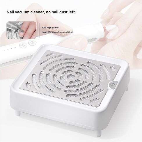 Professional Nail Dust Collector - 36000 RPM High-Speed Nail Vacuum Dust Extractor, Button Control, No Dust Leakage for Acrylic/Gel Nails, Essential for Nail Techs in Kuwait