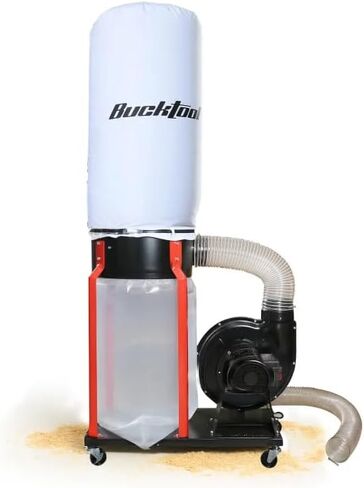 جهاز تجميع الغبار المحمول Bucktool بقوة 1.5 حصان للأعمال الخشبية ونظام استخراج الغبار في ورشة العمل مع حامل متنقل in Kuwait