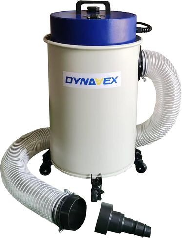 DYNAVEX 142CFM، جهاز استخراج غبار الأعمال الخشبية بقدرة 10 أمبير و5 ميكرون مع دلو تجميع سعة 12 جالون وعجلات متحركة، ومفتاح مرتبط in Kuwait