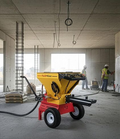 خلاط FastMixer الاحترافي المستمر، سعة 3900 رطل/ساعة، كهربائي 110 فولت، للخرسانة والملاط والجص in Kuwait