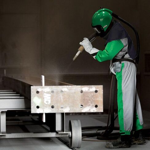 Professional Green Sandblasting Hood 5 Replaceable Lenses, Dustproof Sandblaster Helmet, Fits Protective Suits Ideal for Sandblasting, Spraying, Grinding, Cutting, DIY Painting, Wood in Saudi Arabia