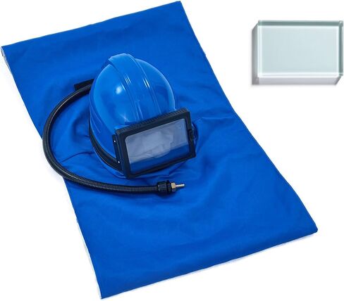 Professional Green Sandblasting Hood 5 Replaceable Lenses, Dustproof Sandblaster Helmet, Fits Protective Suits Ideal for Sandblasting, Spraying, Grinding, Cutting, DIY Painting, Wood in Saudi Arabia