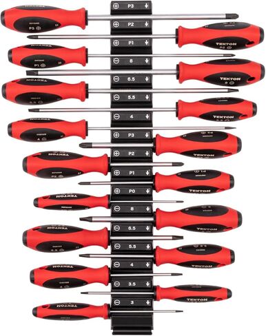 TEKTON فيليبس ومجموعة مفك براغي مشقوقة مع منظمات معيارية - 4، سيقان 8 بوصة، 17 قطعة (#0 - #3، 3-8 مم) | DWZ90123 in Kuwait