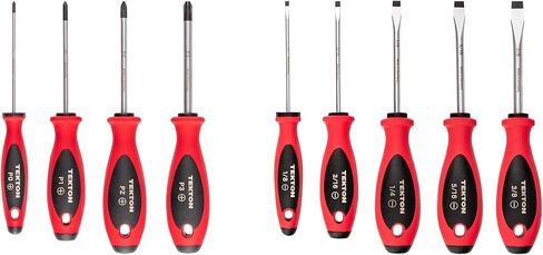 TEKTON Phillips and Slotted Screwdriver Set - 4 Inch Shanks, 9-Piece (#0 - #3, 1/8-3/8 in.) | DWZ90003 in Kuwait