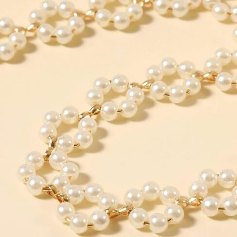 Faux Pearl Necklace for Women Big Chunky Pearl Necklace Exaggerated Large Pearl Choker Necklace Dainty Statement Bride Wedding Jewelry Gifts (silver) in Saudi Arabia
