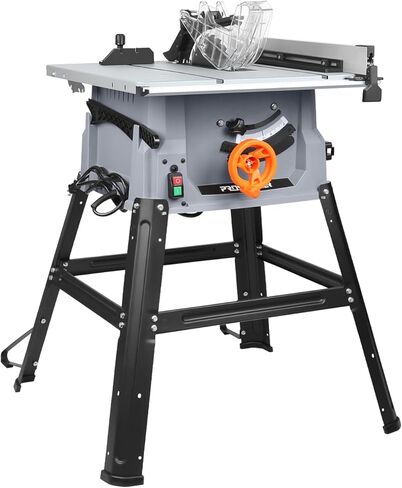 Prostormer 10-Inch 15-Amp Table Saw, 5,000RPM Benchtop Table Saw with Heavy-Duty Stand, Rip Fence & Push Stick – Supports 90° Crosscuts and 0-45° Bevel Cuts in Kuwait