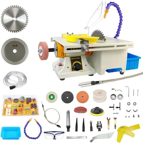 Lapidary Saw for Jewelry and Gemstone, 750W Lapidary Equipment with Adjustable Angle, Multi-Functional Mini Table Saw for Rock, Wood & Crafts, Complete DIY Kit in Saudi Arabia
