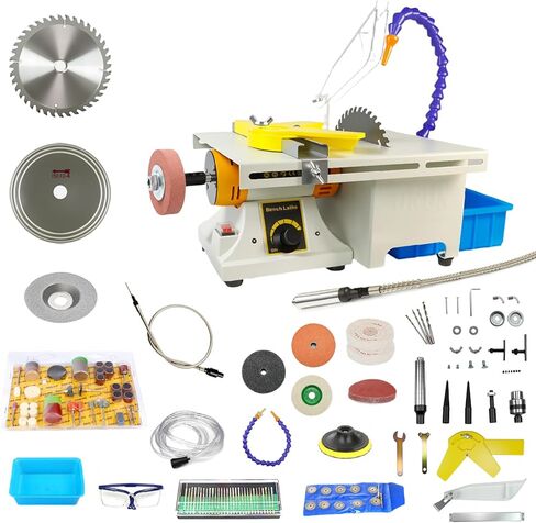Lapidary Saw for Jewelry and Gemstone, 750W Lapidary Equipment with Adjustable Angle, Multi-Functional Mini Table Saw for Rock, Wood & Crafts, Complete DIY Kit in Saudi Arabia
