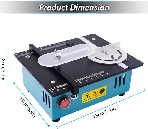 Mini Table Saw for Crafts with Dual 775Motors & Switches, 9000RPM Adjustable Height Small Saw with Accessories for DIY Wood working, Jewelry, Resin, and Model Making in Kuwait