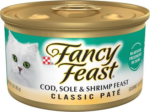 Purina Fancy Feast Cod, Sole and Shrimp Feast Classic Grain Free Wet Cat Food Pate - (24) 3 oz. Cans in Saudi Arabia