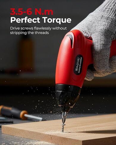 3.6V Cordless Screwdriver, 50-Piece Small Electric Screwdriver Set, Rechargeable with 6 N.m Precision Torque, 1.5H Type-C Fast Charging, Power Tool for Furniture Assembly & Home DIY, Red in Kuwait