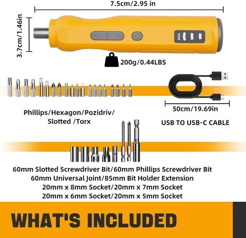 Electric Screwdriver Set 1500mAh Cordless Rechargeable Screw Gun with 24+3 Bits & Extension Shaft, Mini Power Tool for Electronics Repair, DIY Home Maintenance – 5N.m Torque, LED Light, 300rpm in Kuwait