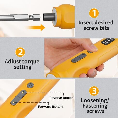 Electric Screwdriver Set, 1500mAh Cordless Rechargeable Screwdriver With Bits & Extension Shaft, Mini Power Tool For Electronics Repair, DIY Home Maintenance – 5N.m Torque, LED Light, 300rpm in Kuwait