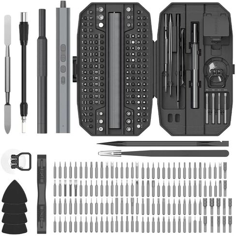 Electric Screwdriver For 153-in-1 Electric Screwdriver Set 3 Speed Adjustable 650mAh Rechargeable Battery 4 LED Lighting 200rpm Versatile Torque Settings Complete Toolkit（Color.:Black) in Kuwait