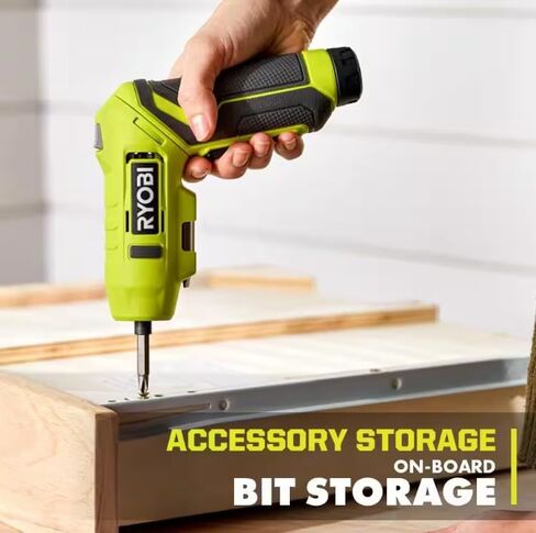 RYOBI USB Lithium Pivot Screwdriver Kit 4V Cordless Electric Driver 1/4 in Hex 2.0Ah Battery Charger Cable Gloves FVD50K in Kuwait