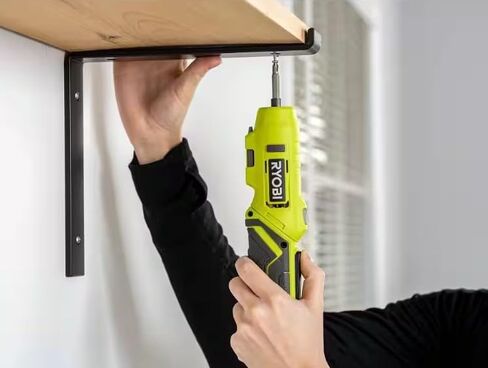 RYOBI USB Lithium Pivot Screwdriver Kit 4V Cordless Electric Driver 1/4 in Hex 2.0Ah Battery Charger Cable Gloves FVD50K in Kuwait