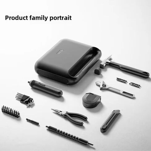 Electric Screwdriver For Electric Screwdriver Tool Set 4Nm Type-C Charging Compact Toolbox Household Repair Kit Multitool（Color.:Black) in Kuwait