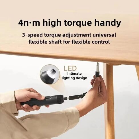 Electric Screwdriver For Electric Screwdriver Tool Set 4Nm Type-C Charging Compact Toolbox Household Repair Kit Multitool（Color.:Black) in Kuwait