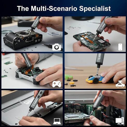 STREBITO Mini Electric Screwdriver, 78 IN 1 Cordless Screwdriver Set with 72 S2 Bits, 5-Gear Torque Adjustment, Digital Display Screen, Repair Tool Kit for Phone, Watch, Laptop, Camera in Kuwait
