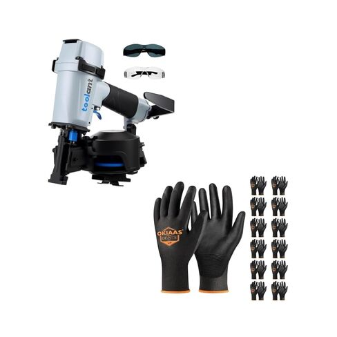 OKIAAS Roofing Nailer, Pneumatic Roofing Nail Gun & Work Gloves for Men in Kuwait
