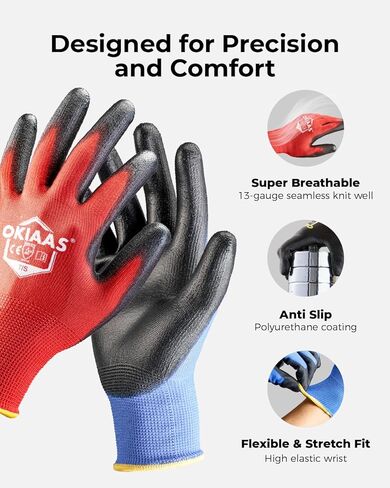 OKIAAS Roofing Nailer, Pneumatic Roofing Nail Gun & Work Gloves for Men in Kuwait
