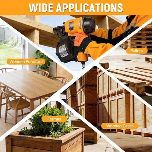 Hoteche Coil Siding Nailer، مسدس انحياز هوائي احترافي للأظافر 50-70 مم، مجلة ذات سعة عالية 300 مسمار، مسمار تثبيت للأسقف والمبارزة الصناعية، ضغط عمل 70-120 رطل لكل بوصة مربعة in Kuwait