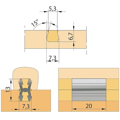 KNAPP klick Dovetail Connectors – 50 Snap-in Fasteners for Trim, Moulding & Joinery – Invisible, Self-Tightening, No Glue Required in Saudi Arabia