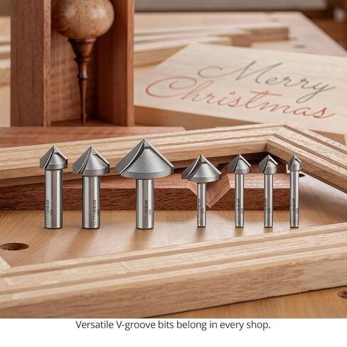 Folding Miter V Groove Bit Set for Miter Fold Boxes, Signmaking, CNC, 1/4" SH, 1/2" CL, 1" CD USA-Made US229010VG in Kuwait