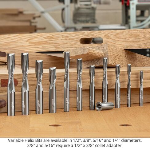 لقمة توجيه حلزونية Mortise & Tenon، لقمة نجارة علوية مقاس 8 مم مع حلزون متغير للغطس السلس، مصممة لأجهزة التوجيه ذات الأصل المشكل والغطس - صناعة أمريكية US820835UV in Kuwait