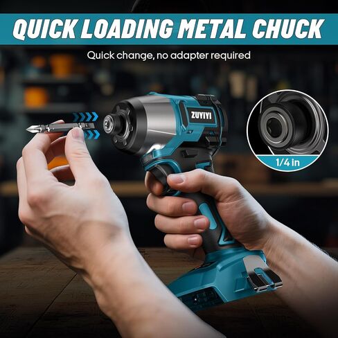 Cordless Impact Driver 1/4" Compatible with Makita 18V Battery (Bare Tool), 1800in-lbs Electric Brushless Impact Drill, Compact Power Driver Tool for Home Projects, Auto-Stop & LED Light in Kuwait