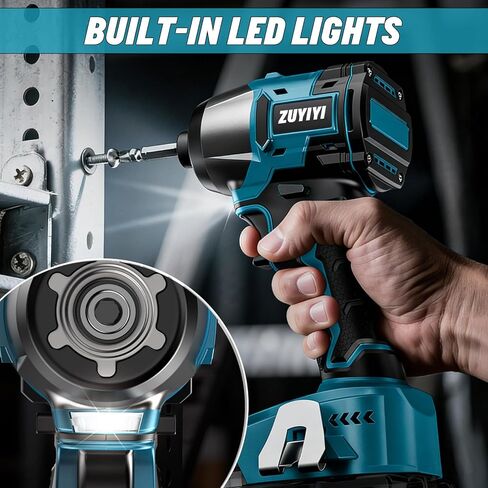 Cordless Impact Driver 1/4" Compatible with Makita 18V Battery (Bare Tool), 1800in-lbs Electric Brushless Impact Drill, Compact Power Driver Tool for Home Projects, Auto-Stop & LED Light in Kuwait
