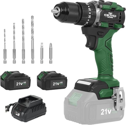 21V Brushless Impact Screwdriver, LAZYLAND 230Nm Electric Cordless Driver Set with Dual 3.0Ah Batteries, Screwdriver Bits and Built-in Led Light for Home in Kuwait