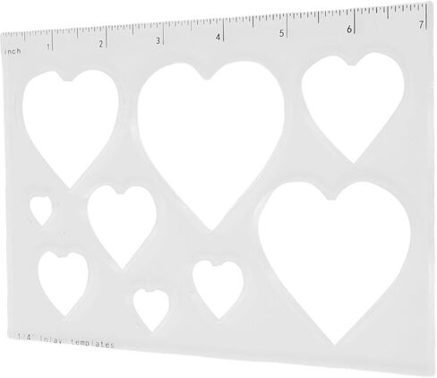 Router Inlay Template, Clear Transparent Acrylic Stencil with Ruler Scale for DIY Woodworking Projects, Loving Heart 9 in 1 in Kuwait