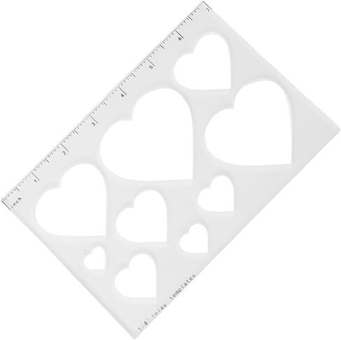 Router Inlay Template, Clear Transparent Acrylic Stencil with Ruler Scale for DIY Woodworking Projects, Loving Heart 9 in 1 in Kuwait