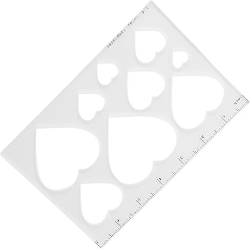 Router Inlay Template, Clear Transparent Acrylic Stencil with Ruler Scale for DIY Woodworking Projects, Loving Heart 9 in 1 in Kuwait