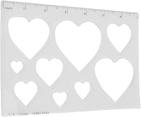 Router Inlay Template, Clear Transparent Acrylic Stencil with Ruler Scale for DIY Woodworking Projects, Loving Heart 9 in 1 in Kuwait