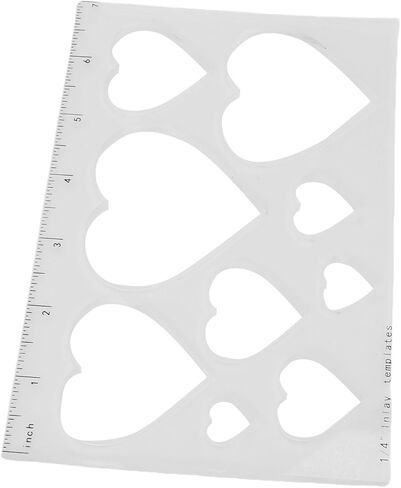 Router Inlay Template, Clear Transparent Acrylic Stencil with Ruler Scale for DIY Woodworking Projects, Loving Heart 9 in 1 in Kuwait