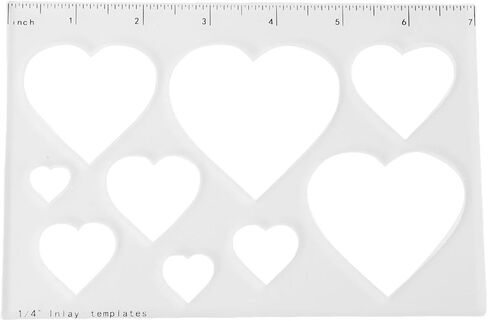 Router Inlay Template, Clear Transparent Acrylic Stencil with Ruler Scale for DIY Woodworking Projects, Loving Heart 9 in 1 in Kuwait