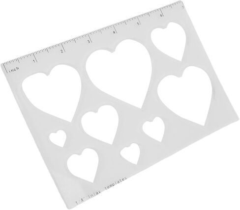 Router Inlay Template, Clear Transparent Acrylic Stencil with Ruler Scale for DIY Woodworking Projects, Loving Heart 9 in 1 in Kuwait