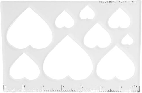 Router Inlay Template, Clear Transparent Acrylic Stencil with Ruler Scale for DIY Woodworking Projects, Loving Heart 9 in 1 in Kuwait
